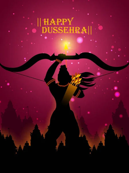 Lord Rama dans Happy Dussehra Navratri célébration Inde fond de vacances — Image vectorielle