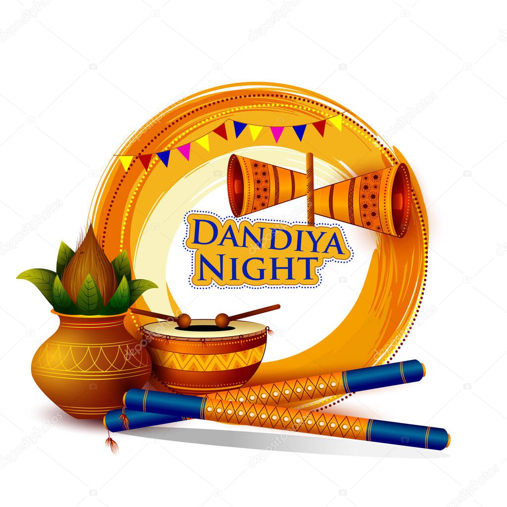 Dandiya night celebration Navratri during Dussehra with Dhol