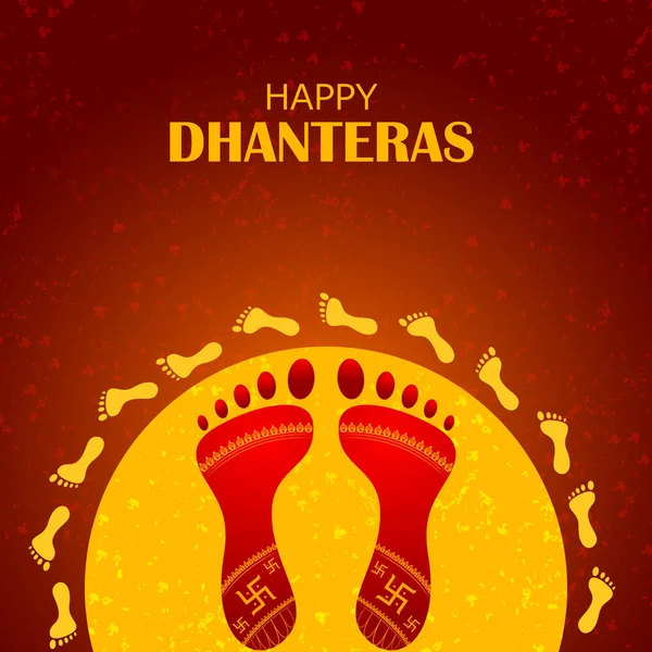 Vacaciones Inidan de Happy Dhanteras durante la temporada de Diwali para la prosperidad — Vector de stock