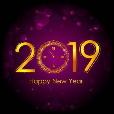 Mevsim tebrik ve mutlu yeni yıl 2019 arka plan