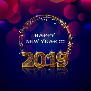 Mevsim tebrik ve mutlu yeni yıl 2019 arka plan
