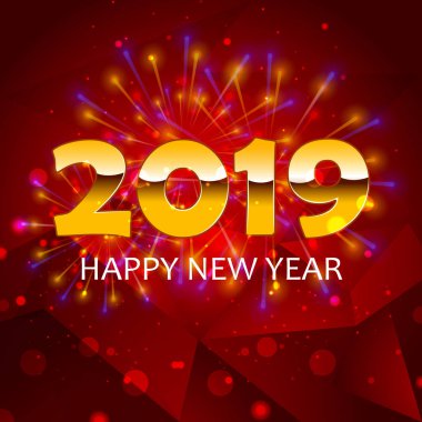 Mevsim tebrik ve mutlu yeni yıl 2019 arka plan
