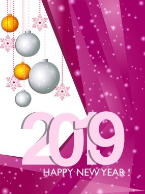 Mevsim tebrik ve mutlu yeni yıl 2019 arka plan