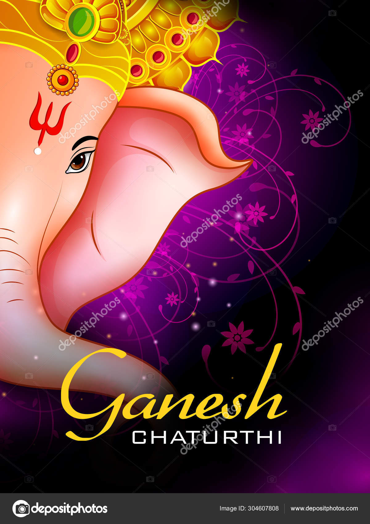 Happy Ganesh Chaturthi festival of India background with Lord Ganpati Stock  Vector Image by ©Vecton #304607808