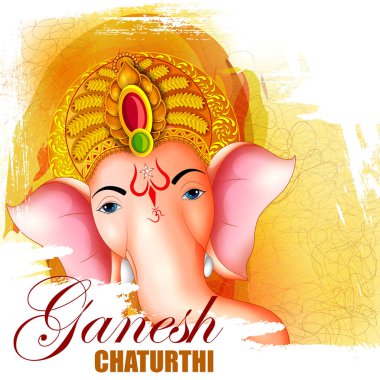 Hindistan arka plan Lord Ganpati ile mutlu Ganesh Chaturthi Festivali