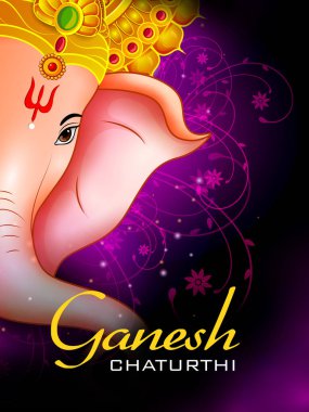 Hindistan arka plan Lord Ganpati ile mutlu Ganesh Chaturthi Festivali