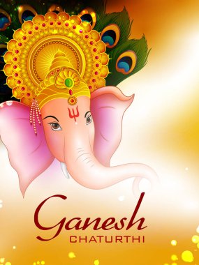 Hindistan arka plan Lord Ganpati ile mutlu Ganesh Chaturthi Festivali