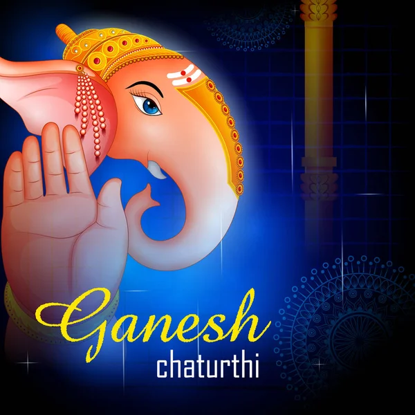 Joyeuse fête Ganesh Chaturthi de fond indien avec Lord Ganpati — Image vectorielle