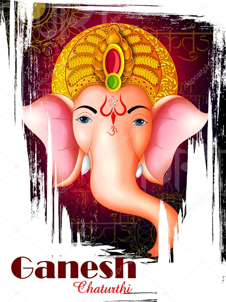 Happy Ganesh Chaturthi festival of India background with Lord Ganpati