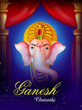 Hindistan arka plan Lord Ganpati ile mutlu Ganesh Chaturthi Festivali