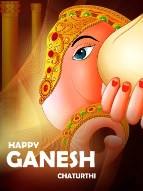 Hindistan arka plan Lord Ganpati ile mutlu Ganesh Chaturthi Festivali
