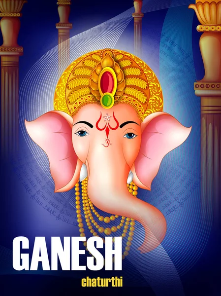 Happy Ganesh Chaturthi festival da Índia fundo com Lord Ganpati —  Vetores de Stock