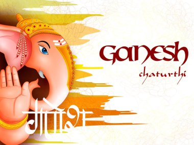 Hindistan arka plan Lord Ganpati ile mutlu Ganesh Chaturthi Festivali