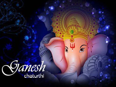 Hindistan arka plan Lord Ganpati ile mutlu Ganesh Chaturthi Festivali