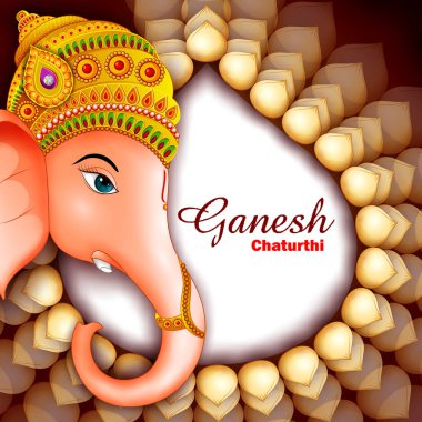 Hindistan arka plan Lord Ganpati ile mutlu Ganesh Chaturthi Festivali