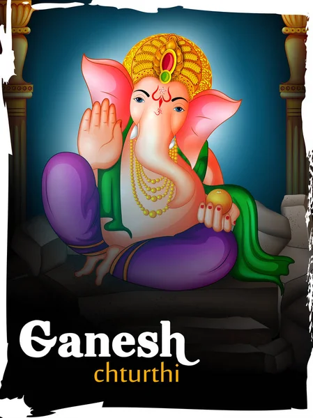 Happy Ganesh Chaturthi festival da Índia fundo com Lord Ganpati — Vetor de Stock