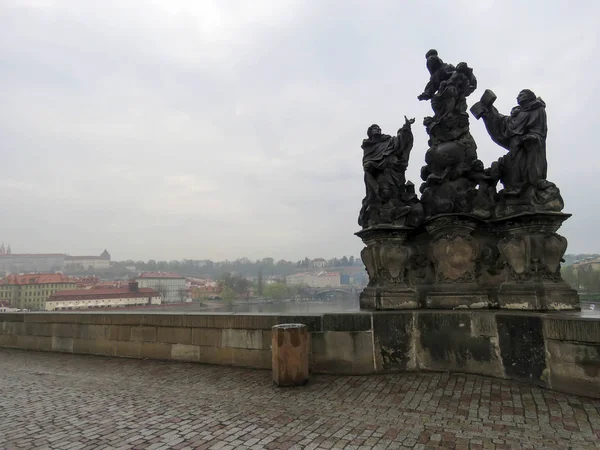 Praga Wcześnie Deszczowy Poranek Wiosnę — Zdjęcie stockowe