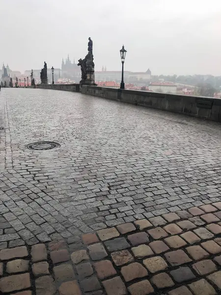 Prague Tôt Matin Pluvieux Printemps — Photo
