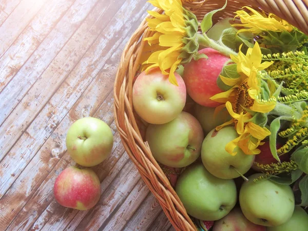 Apples in basket — Stock Photo, Image