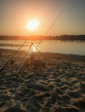 plaj yaz arka plan doğa stil nehrinde yaz balıkçılık