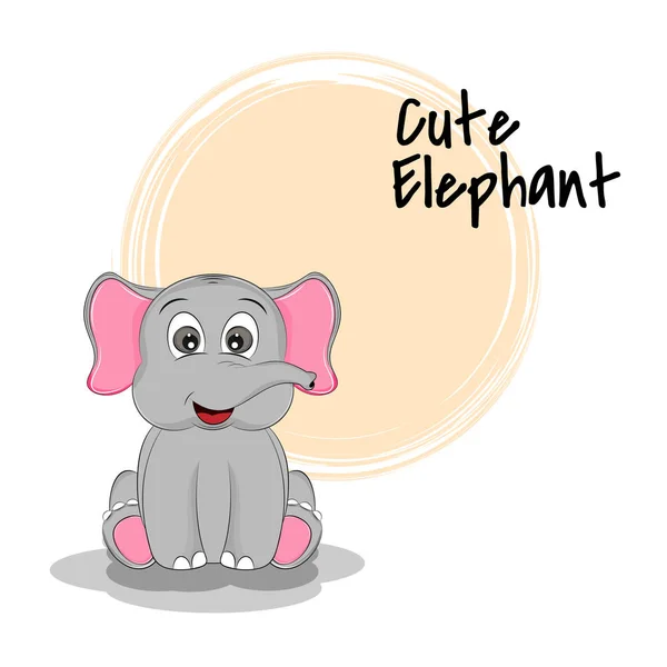 Animal Dibujos Animados Con Letras Cute Elephant Gráficos Para Camisetas — Vector de stock