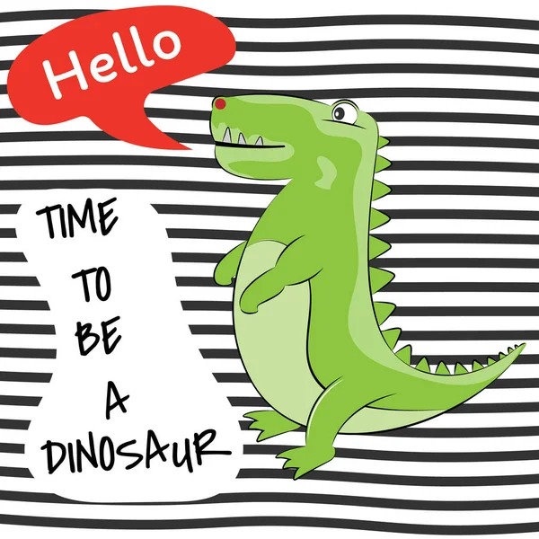 Mignon Dessin Tête Dinosaure Vert Pour Mode Bébé Doux Graphismes — Image vectorielle