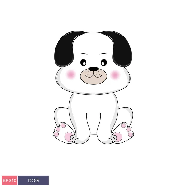 Ручная Рисованная Векторная Иллюстрация Милой Смешной Собаки Изолированные Объекты Белом — стоковый вектор