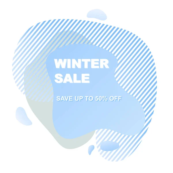 Αφηρημένα Σχήματα Μπλε Φόρμα Πώληση Χειμώνα Απομονώνονται Λευκό Φόντο Εικονογράφηση — Διανυσματικό Αρχείο
