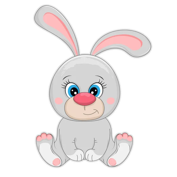 Bedårande vacker tecknad Bunny flicka isolerad på en vit bakgrund. — Stock vektor