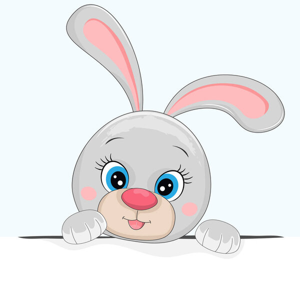 Симпатичная девочка-зайчик на белом фоне
.