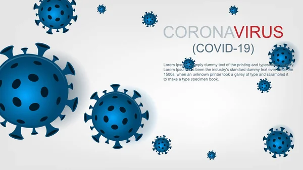 Antecedentes Moderno Surto Coronavírus Covid Epidemia Global 2019 Ncov Ilustração — Vetor de Stock