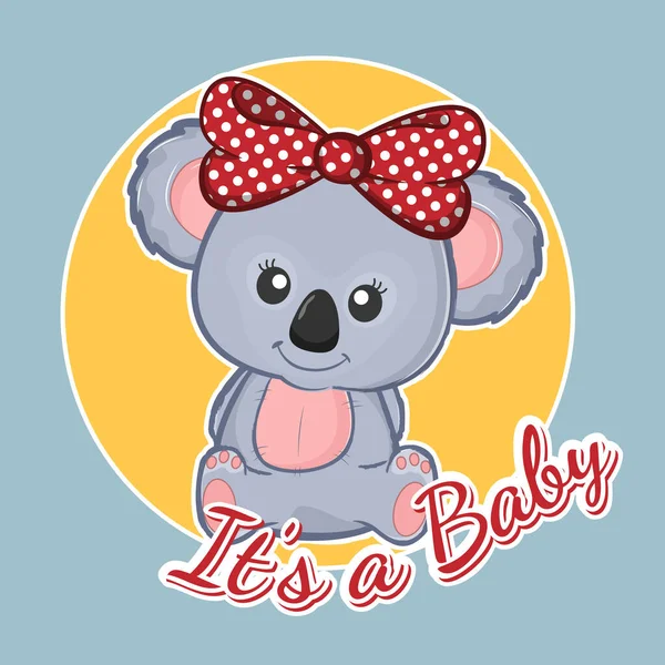 Roztomilý Kreslený Koala Medvídek Dítě Grafický Prvek Pro Děti Blahopřání — Stockový vektor