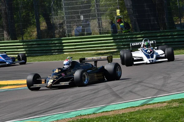 21 Nisan 2018: Kubota, Katsuaki Jp çalışma tarihi 1982 F1 otomobil Lotus 91/7 Motor efsane Festivali 2018 İtalya Imola pistinde sırasında ile.