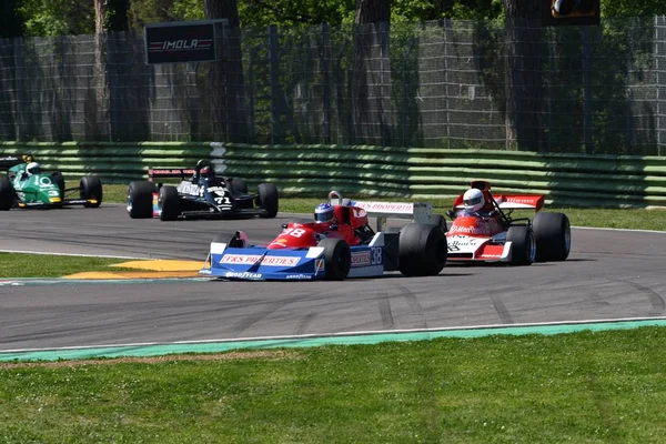 21 Nisan 2018: D'Aubreby, Patrick Fr çalıştırın tarihi 1976 F1 araba ile Mart 761 Motor efsane Festivali 2018 İtalya Imola pistinde sırasında.