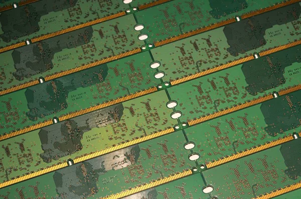 Zbliżenie Modułów Pamięci Ram Komputerze — Zdjęcie stockowe