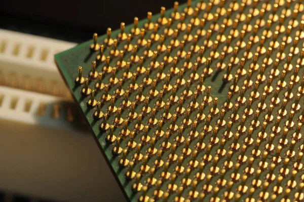 Cpu コンピューターのマイクロプロセッサのクローズ アップ — ストック写真