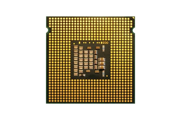 Chip Procesora Cpu Białym Tle — Zdjęcie stockowe