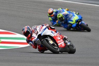 Mugello - İtalya, 2 Haziran: İtalyan Ducati Alma Pramac takım binici Danilo 2018 Gp İtalya, Motogp oturumunda Haziran, 2018 üzerinde eleme sırasında Petrucci. İtalya