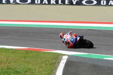 Mugello - ITALY, 2 JUNE: Italian Ducati Alma Pramac Team Rider Danilo Petrucci during Qualifying session at 2018 GP of Italy of MotoGP on June, 2018. Italy clipart