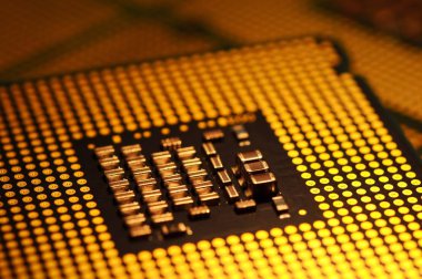 Cpu çip işlemci Close-up. Seçici odak.