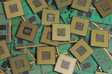 CPU çip işlemci Ram bellek modülleri üzerinde
