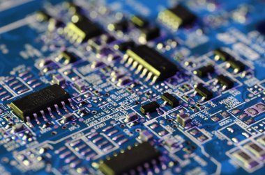 elektronik bileşenleri bir bilgisayar ekran kartı. yakın çekim