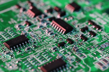 elektronik bileşenleri bir bilgisayar ekran kartı. yakın çekim