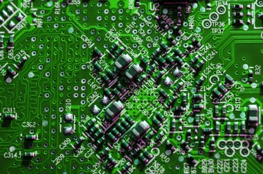 elektronik bileşenleri bir bilgisayar ekran kartı. yakın çekim
