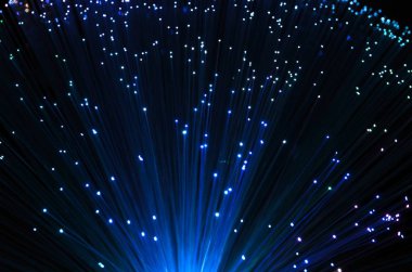 Internet teknolojisi fiber optik mavi arka plan