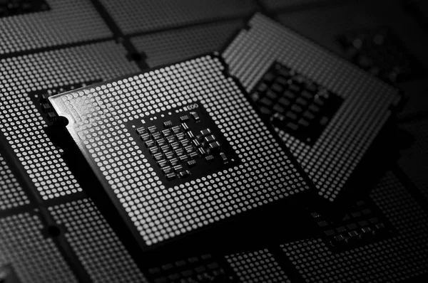 Primo Piano Del Chip Del Computer Cpu — Foto Stock