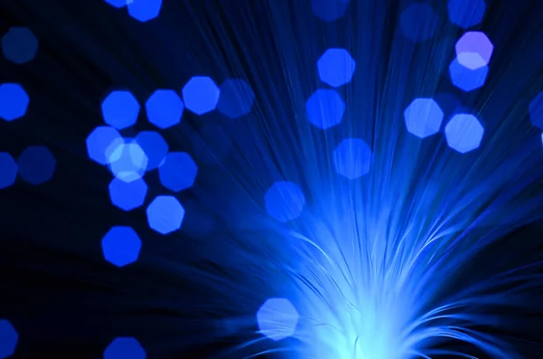 Fiber Optics Blue Close Bokeh — Stock Photo, Image