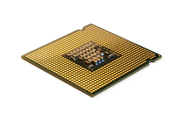 Cpu Processor Chip Isolated White — Stock Photo, Image