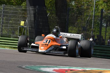 21 Nisan 2018: harita, Steve Gb çalıştırın tarihi F1 araba ile okları A4 Motor efsane Festivali 2018 İtalya Imola pistinde sırasında.