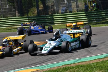 21 Nisan 2018: Dreelan, tarihi 1982 F1 araba Williams Fw08 Motor efsane Festivali 2018 İtalya Imola pistinde sırasında koşmak Tommy IE.